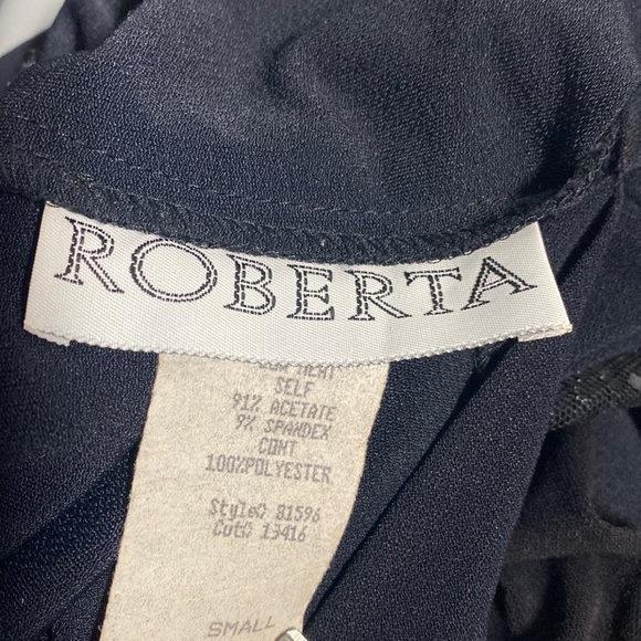 ROBERTA BLACK EVENING GOWN SHEER SIZE SMALL FRONT SPLIT VTG 80’s - Picture 6 of 6
